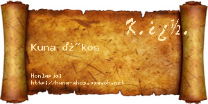 Kuna Ákos névjegykártya