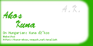 akos kuna business card